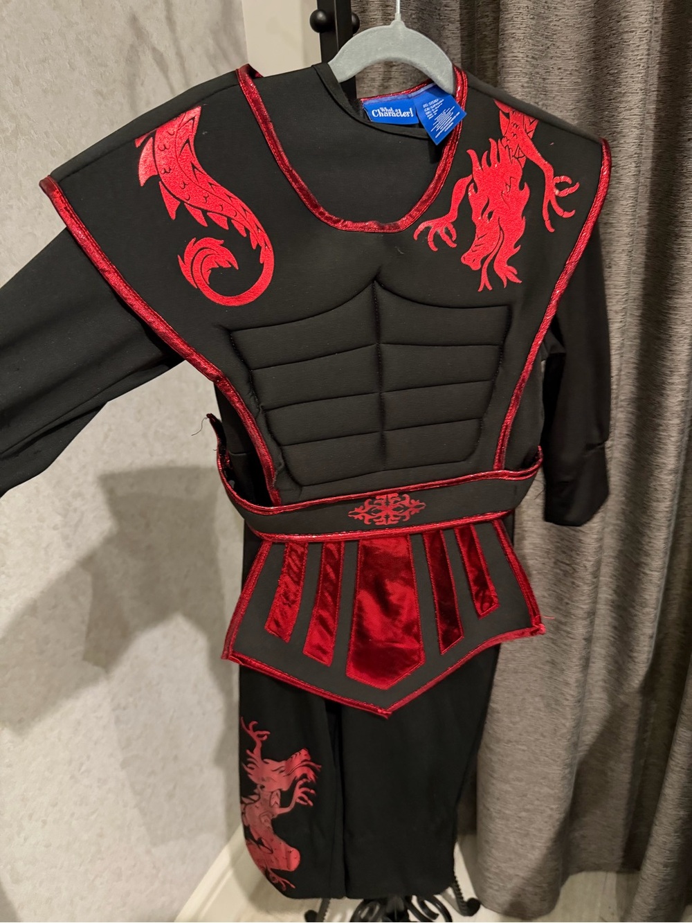 Children's Black and Red Dragon Warrior Costume size 5-6
